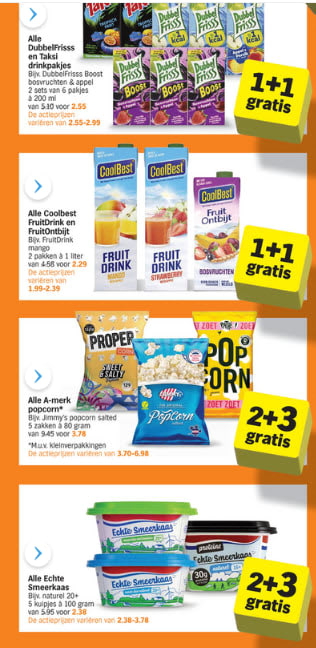 Albert Heijn Giga Gratis week met veel producten 2+3 gratis