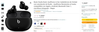Audífonos Beats Studio Buds por $1,949 en Amazon