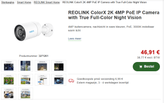 Reolink ColorX Series P320X Torentje IP-beveiligingscamera Buiten voor €46,91 bij Proshop