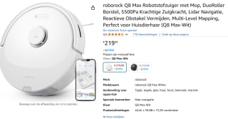 Roborock Q8 Max - Robotstofzuiger voor €219 bij Amazon