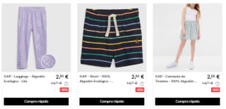 Hasta 85% descuento Ropa marca GAP desde solo 0,99€