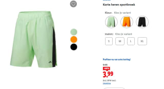 CRIVIT Korte heren sportbroek in diverse kleuren voor €3,99 in de Lidl webshop