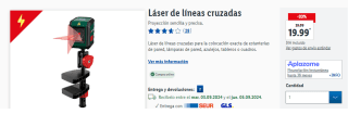 Láser de líneas cruzadas por 19.99€