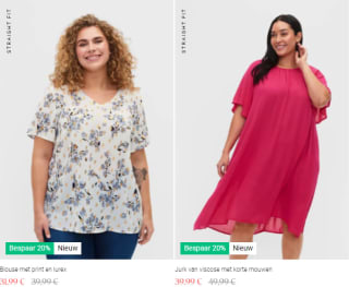 20% korting op alles bij Zizzi