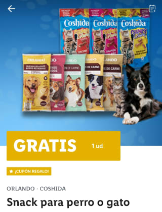 Snack para perro o gato Gratis en Lidl