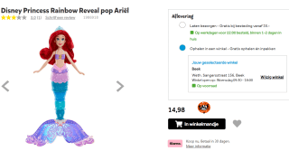Disney Princess Rainbow Reveal pop Ariël voor €14,98 bij Intertoys