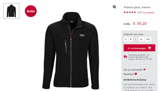 Audi fleece jack voor €39,20 in de Audi shop