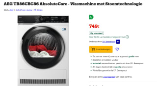 AEG TR86CBC86 AbsoluteCare - Wasmachine met Stoomtechnologie voor €749 bij Bol