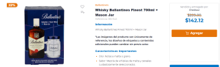 Botella de Whisky mas Jarra Mazon por $142.12 en Chedraui