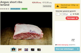 50% korting op Angus short ribs Ierland bij BBQuality