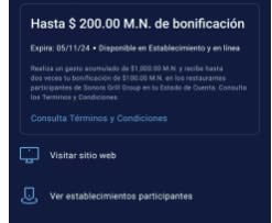 $200 de descuento con Amex Platinum en Sonora Grill Group