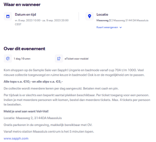 SAPPH Sample Sale Maassluis 8 & 9 September (aanmelden)