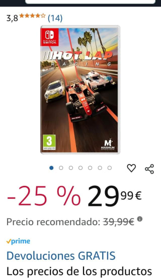 Hot Lap Racing Nintendo Switch por 29,99€.