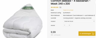 Comfort dekbed 4 Seizoenen voor €9,99 bij Dekbed-discounter