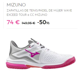 Zapatillas de Mujer Mizuno WAVE EXCEED TOUR 6 CC por 59.2€