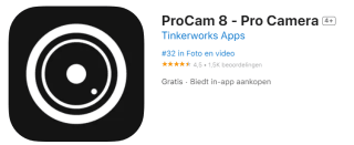 ProCam 8 - Pro Camera voor iOS gratis