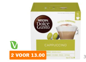 Alle varianten Nescafé Dolce Gusto capsules 2 x 30 stuk voor €13 bij de AH