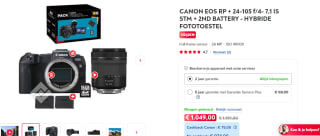 Canon EOS RP - Systeemcamera + RF 24-105mm IS STM lens voor €974 na cashback