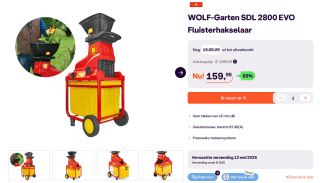WOLF-Garten SDL 2800 EVO Fluisterhakselaar voor €159,95 bij iBOOD