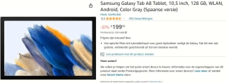 Samsung Galaxy Tab A8 (2022) - 128GB - Wifi - 10.5 inch - voor €199 bij Amazon