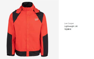 Chaqueta para Hombre Lee Cooper Lightweight por 12€