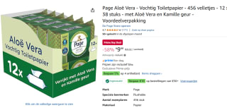 Page Vochtig toiletpapier Aloë Vera 12x38 stuks voor €9,99 met Amazon prime