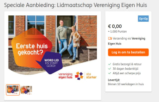 Gratis jaar lid van Vereniging Eigen huis met 1000 ING punten