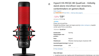 HyperX QuadCast microfoon voor €59 bij Amazon
