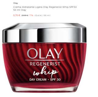 Crema Hidratante Ligera Olay Regenerist Whip SPF30 50 ml Olay por 6.7€
