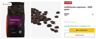 2x 1kg espresso koffiebonen voor €18,99 bij Hema
