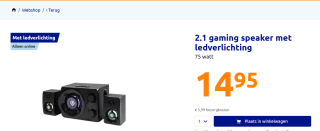 Nedis Gaming Speaker - Speaker-kanalen: 2.1 voor €14,95 bij de Action