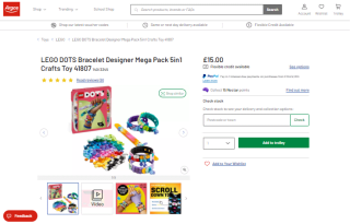 Earn Lego Dots bracelet designer mega pack from Argos for £15