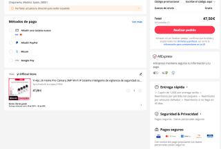 Cámara YI 4pc 2K Home Pro 3MP Wi-Fi IP Sistema inteligente de vigilancia de seguridad con visión nocturna por 47,50€