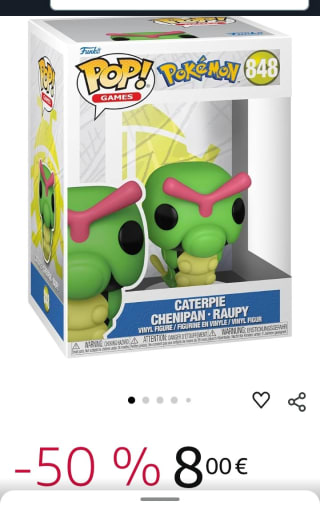 Funko Pop Games Pokemon Caterpie por 8€.