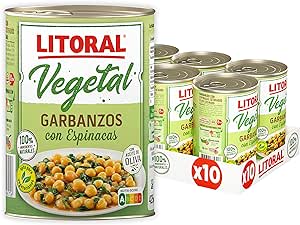 2 Pack de 10×425g LITORAL Garbanzos con Espinacas por 29.26€