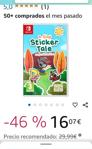 A Tiny Sticker Tale Nintendo Switch por 16,07€.