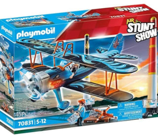 Set Playmobil Air Stuntshow 70831 Biplano Phoenix, Avión de Juguete con Sonido de Motor por 33,13€