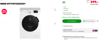 Beko WTV10725XCW1 wasmachine voor €399 bij Boxxer