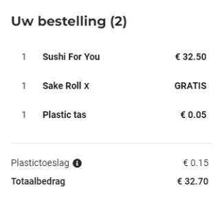 Gratis roll naar keuze bij besteding vanaf €25 bij Mr. Sushi