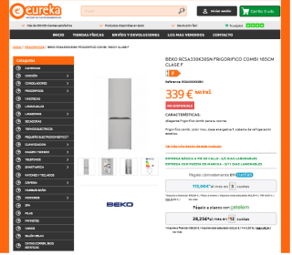Frigorífico combi inox Beko 185cm por solo 339€