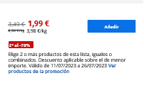 Guacamole 500gr por 1,99€ y segunda unidad menos 70%