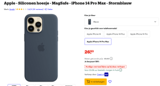 Apple - Siliconen hoesje - MagSafe - iPhone 14 Pro Max - Stormblauw voor €26,93 bij Bol