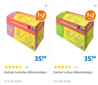 Zwitsal babydoekjes 1+2 gratis bij Trekpleister