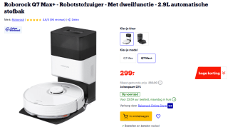 Roborock Q7 Max+ Robotstofzuiger met dweilfunctie voor €299 bij Bol