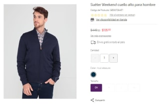 Sueter Weekend para Hombre Talla CH por $135 en Suburbia