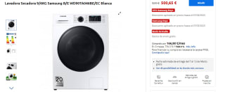 Lavadora-secadora Samsung SEC. WD90TA046BE/EC 9K/6K 1400R por 500.65€