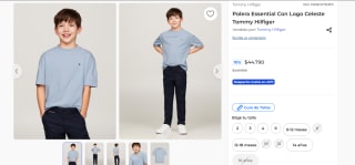 Polera Essential Con Logo Celeste Tommy Hilfiger por $44.790