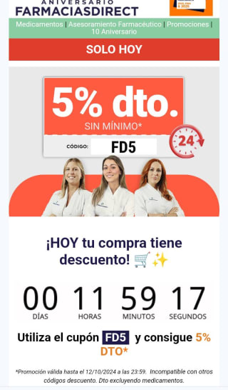 5% de descuento sin mínimo de compra