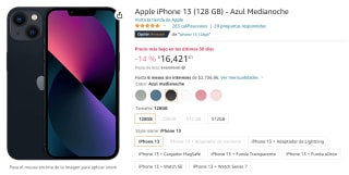 Apple iPhone 13 128GB a $16,422 en Amazon