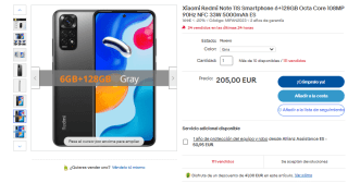 Móvil Xiaomi Redmi Note 11S de 6GB/128GB por 164€